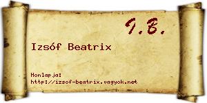 Izsóf Beatrix névjegykártya
