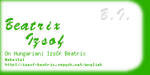 beatrix izsof business card