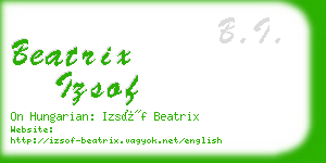 beatrix izsof business card